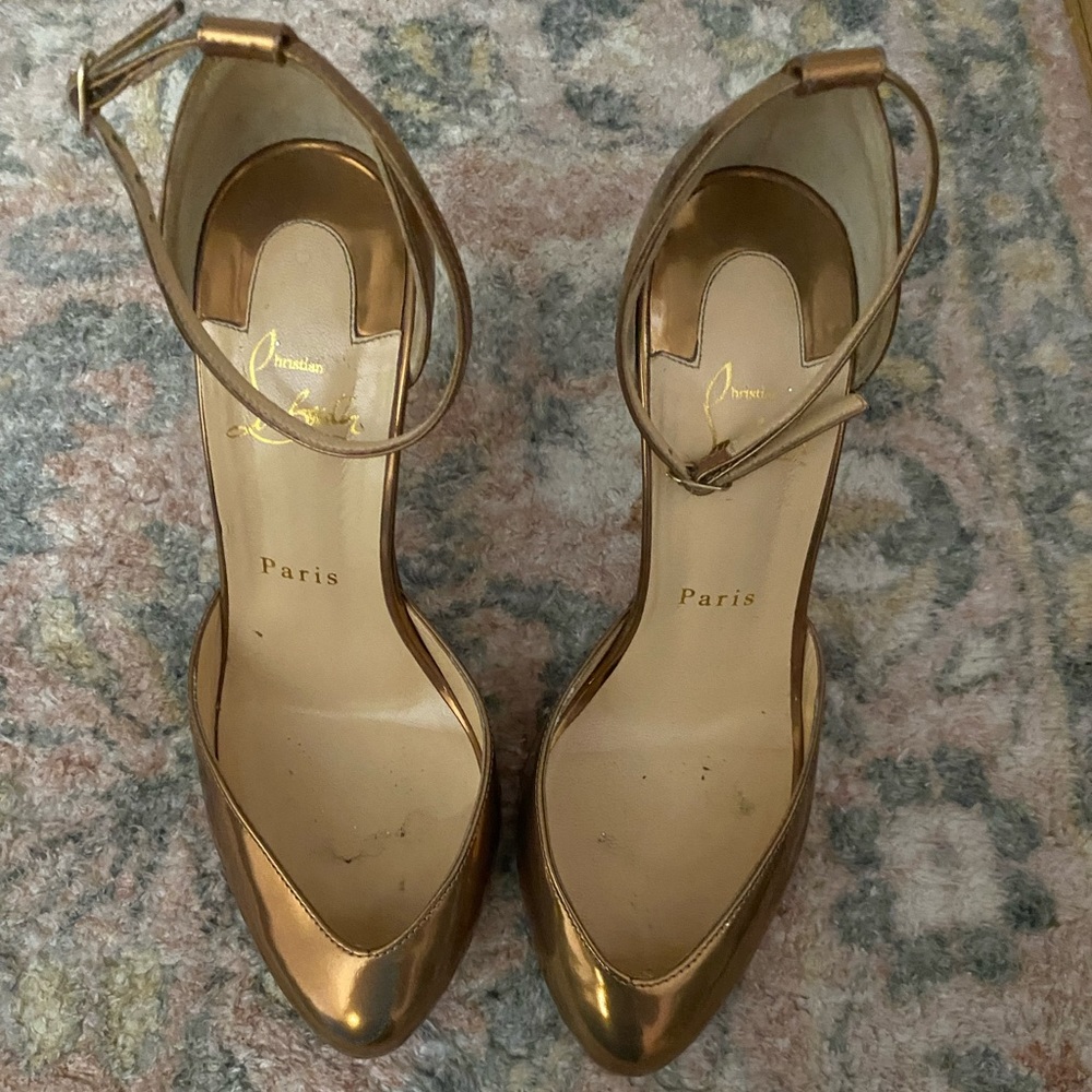 Bronze Louboutin stilettos